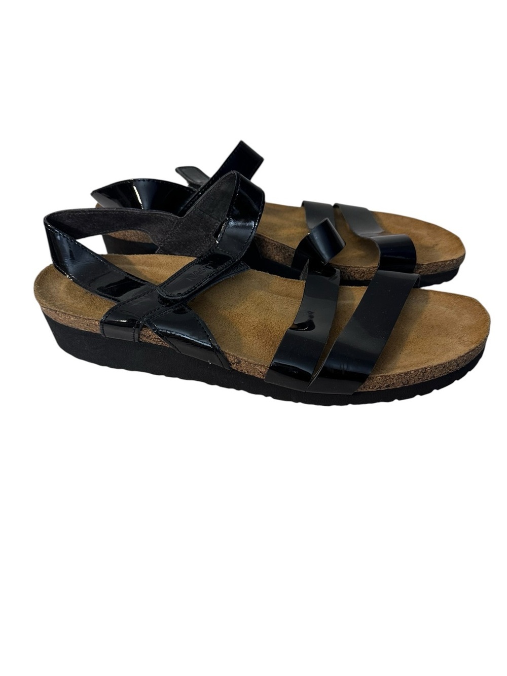 Naot Kayla Black Patent Leather Sandals